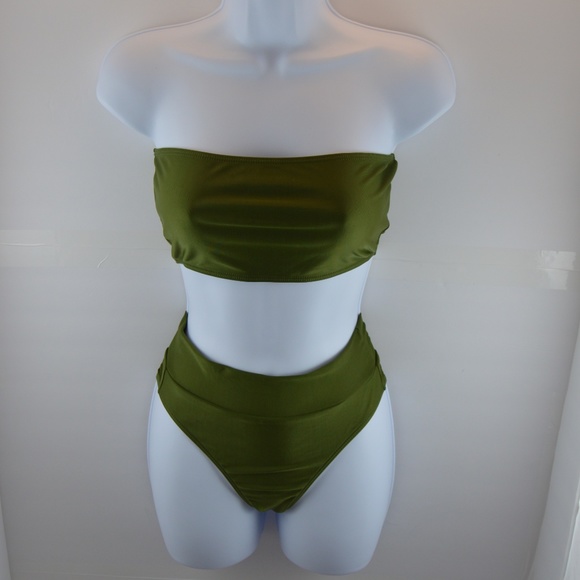 🔴 Army Green 2 Piece Sleeveless Swim Suit - Picture 2 of 5